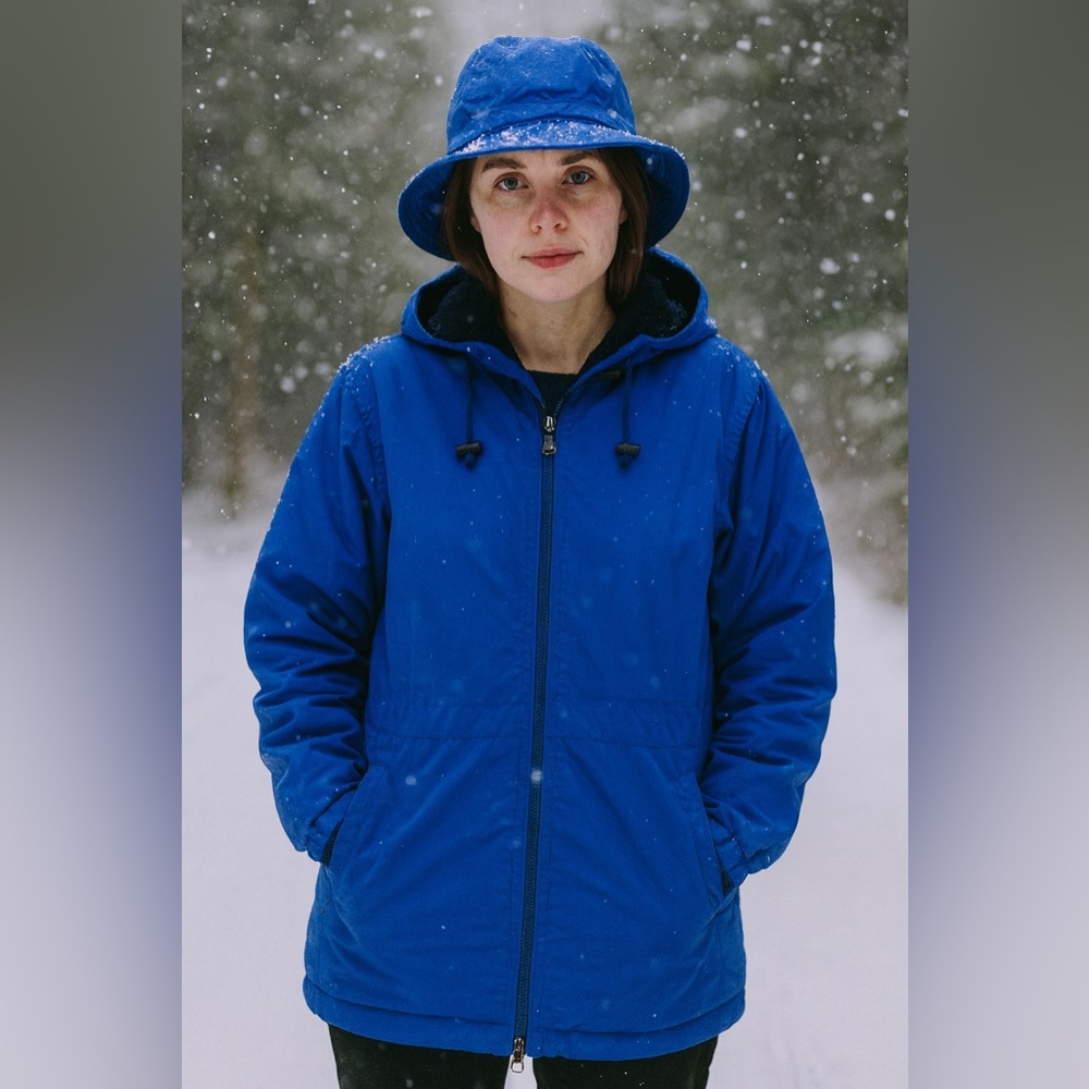 Eddie Bauer Fleece Lined Jacket Sz XS BLUE